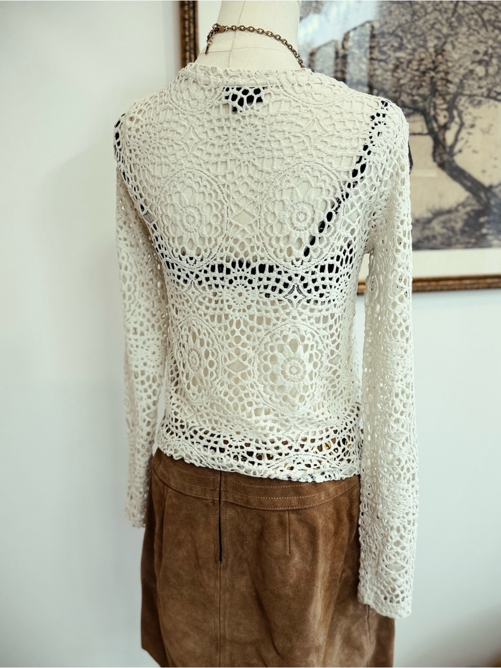 ✨ TOPSHOP vintage crochet top doesn't - Picture 3 of 3